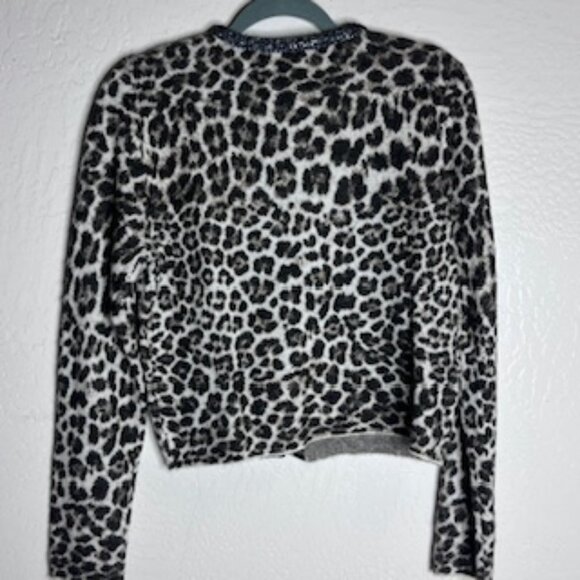 Zara Leopard Cardigan with Beaded Neckline - Picture 3 of 8